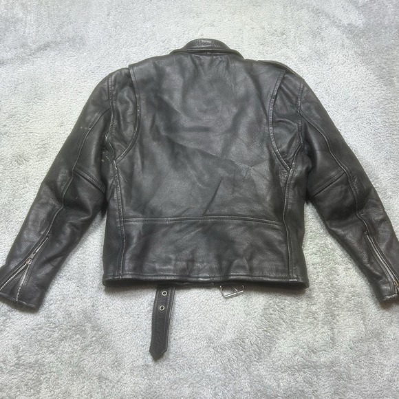 Vintage Raider Jacket Women's 8 Black Genuine Leather Biker Distressed *SPOTS - Picture 4 of 16